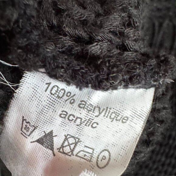 BELAMIE Black Lagenlook Crew Neck Sweater Decorative Wood Buttons Boho Women's L - Picture 4 of 9